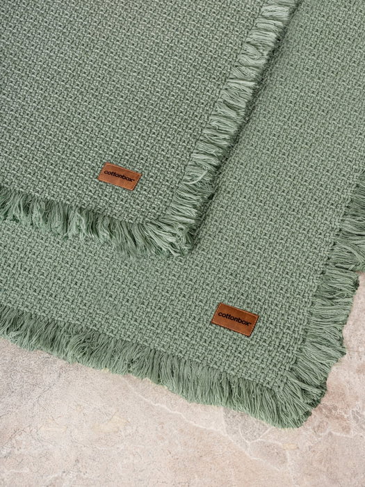 Mijölnir Juego de alfombrillas de baño de algodón, Verde